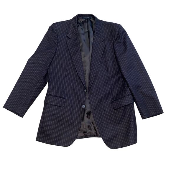 Yves Saint Laurent Brown Wool Pinstripe Single Breasted Blazer Jacket size 42